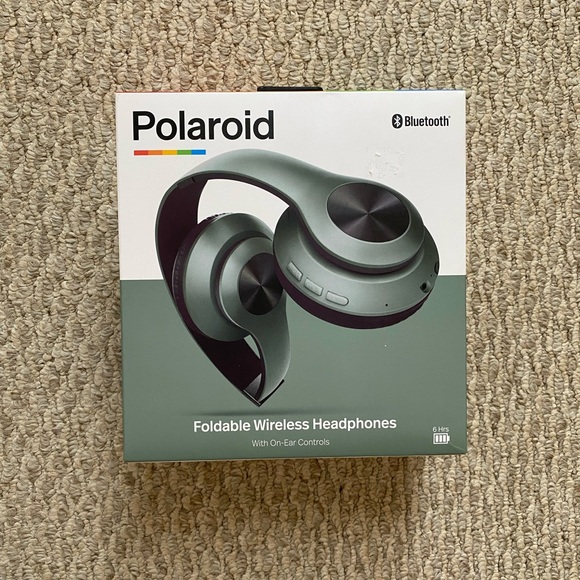 POLAROID BRUSHED GREEN FOLDABLE WIRELESS HEADPHONES NEW SEALED Bluetooth - Picture 3 of 4